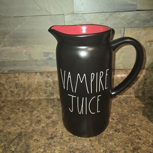 Rae Dunn Black and Red Vampire Juice Pitcher